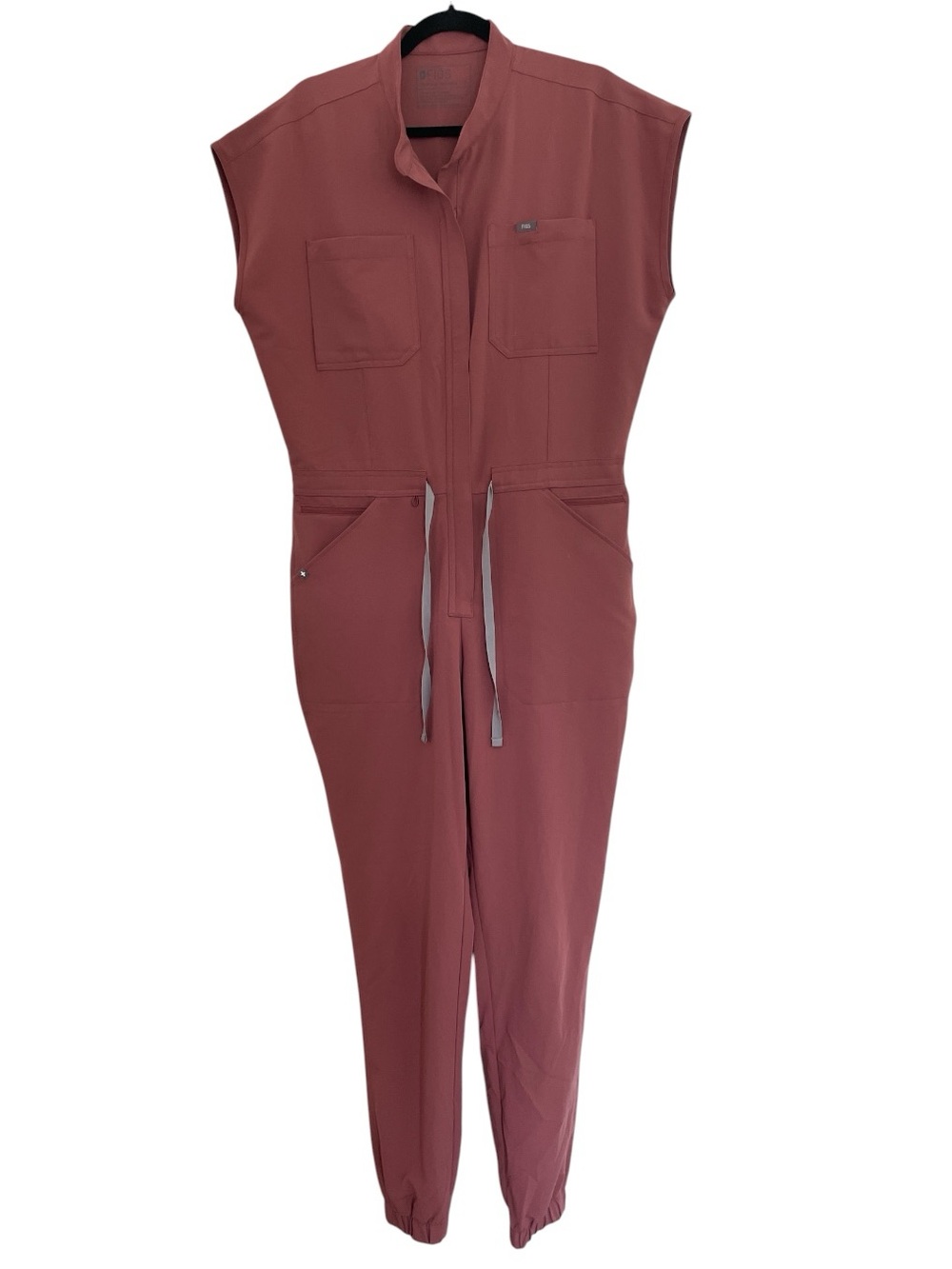 FIGS Rafaela Jogger Scrub Jumpsuit in mauve, Large Tall 31” - Picture 2 of 16